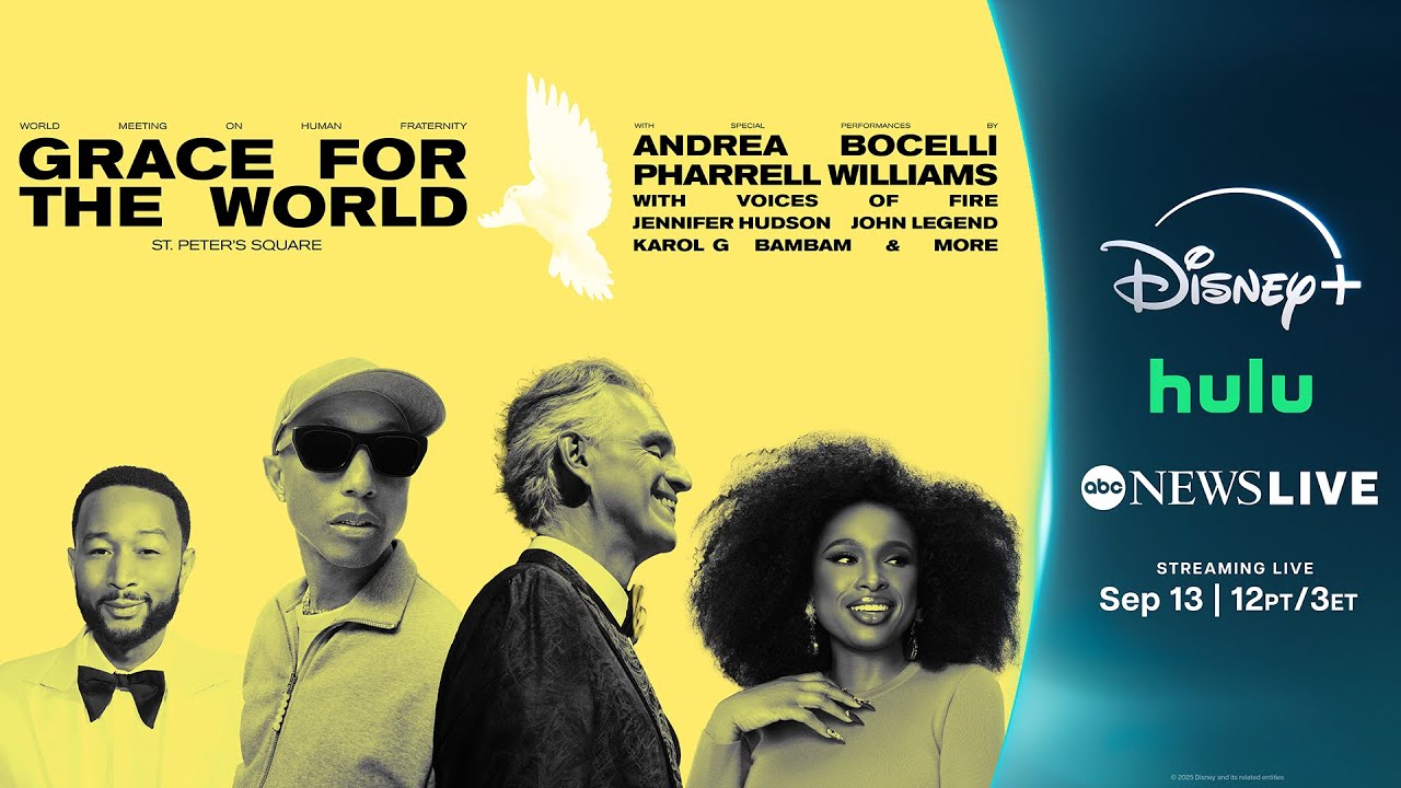 LIVE: ‘Grace for the World’ Concert from Vatican City ft. Pharrell, Andrea Bocelli, Karol G & more