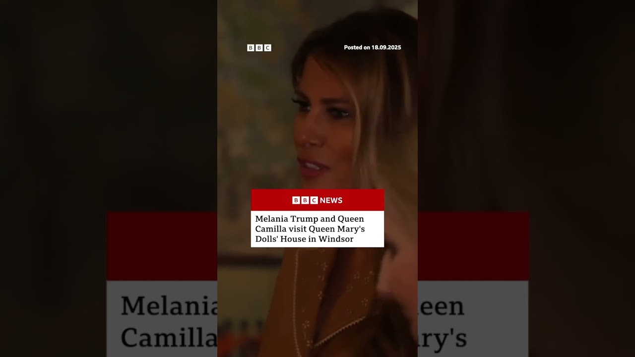 Melania Trump and Queen Camilla visit dolls’ house. #RoyalFamily #MelaniaTrump #BBCNews