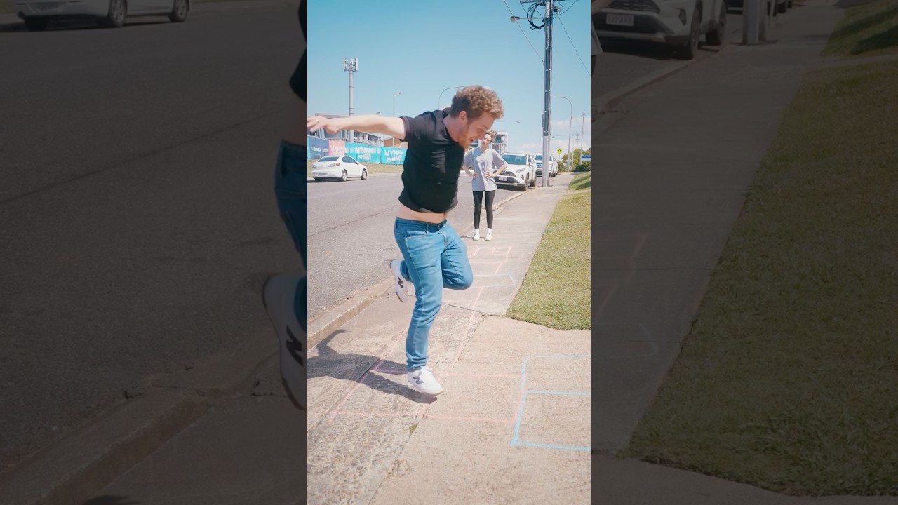 Playing hopscotch as an adult