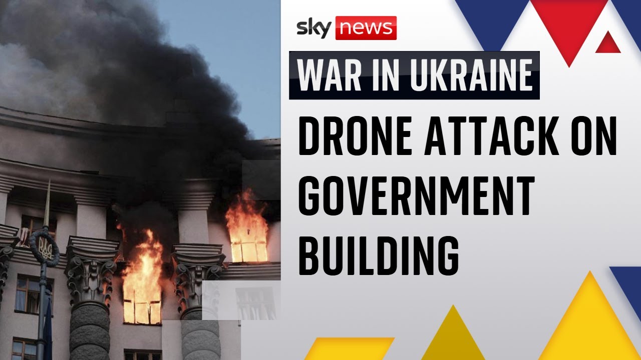 Russia’s largest drone attack on Ukraine hits government building in Kyiv