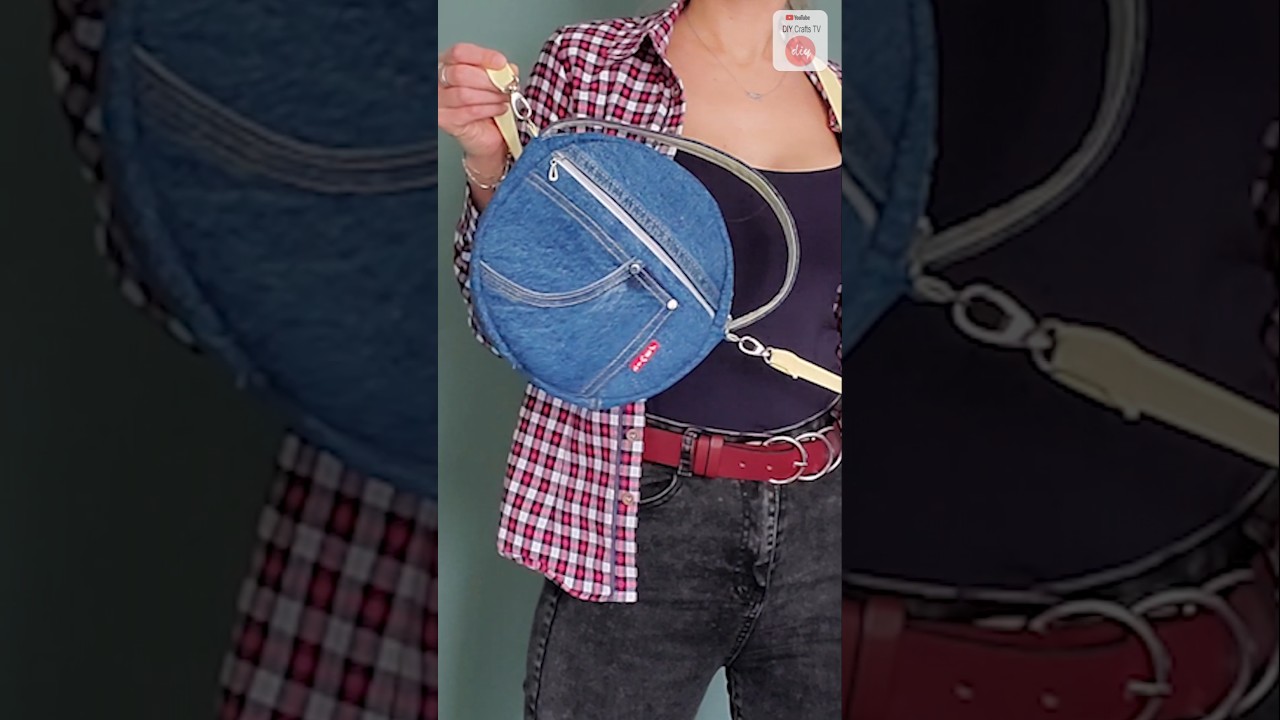 smart way to reuse old jeans 👖 #bag #jeansreuse #sewing