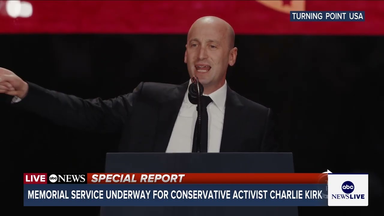 Stephen Miller delivers heated remarks at Charlie Kirk’s memorial service: ‘We are the storm’
