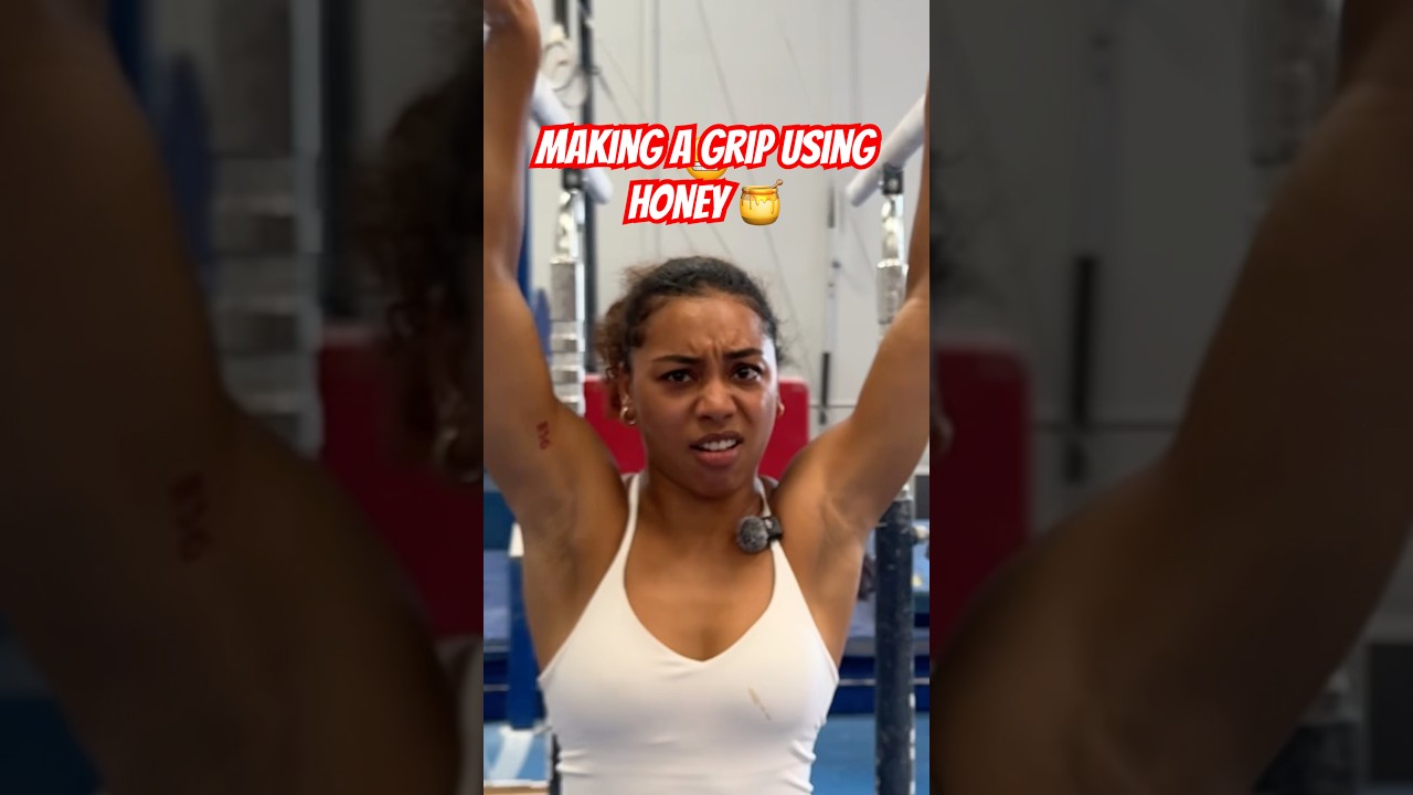 Teaching @Margzetta how to make a grip 😂🍯 #gymnast #olympics #gymnastics #sports #sport #d1