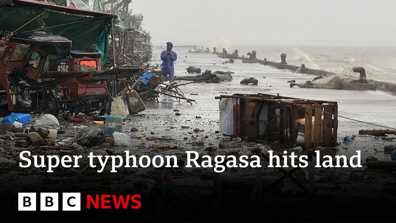 Thousands evacuated as super typhoon Ragasa makes landfall in Philippines | BBC News