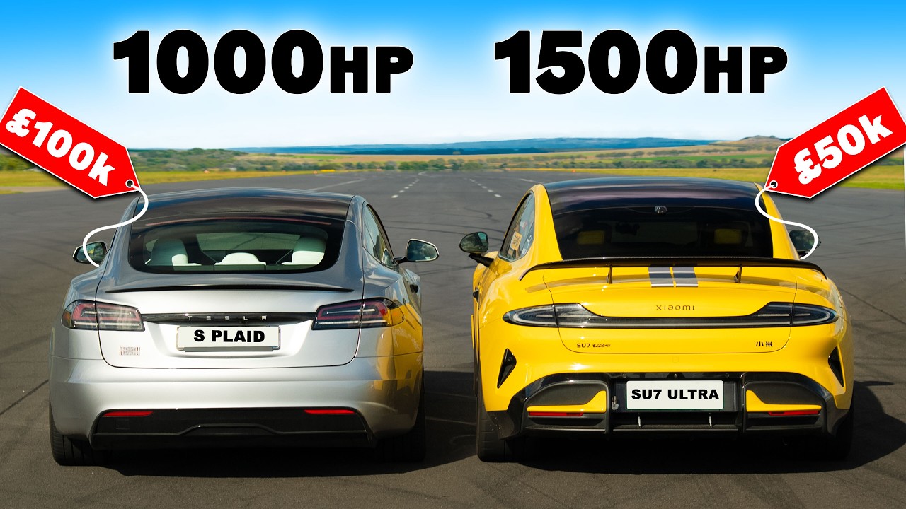 Xiaomi SU7 Ultra v Tesla Model S Plaid: DRAG RACE
