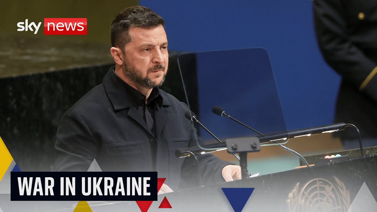 Zelenskyy addressing world leaders at UN General Assembly