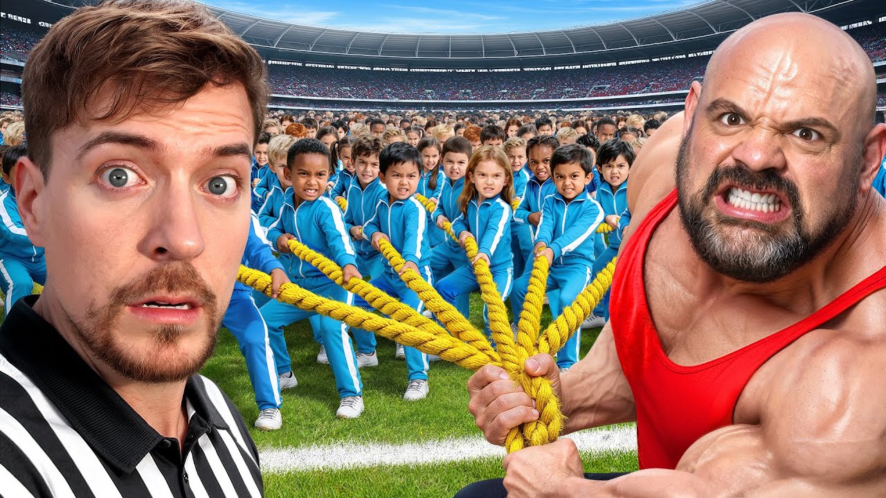 100 Kids Vs World’s Strongest Man!