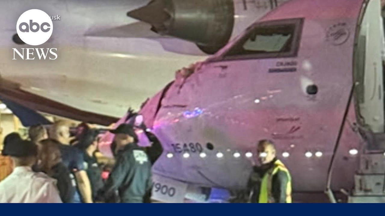 2 planes clip each other after hard landing at LGA