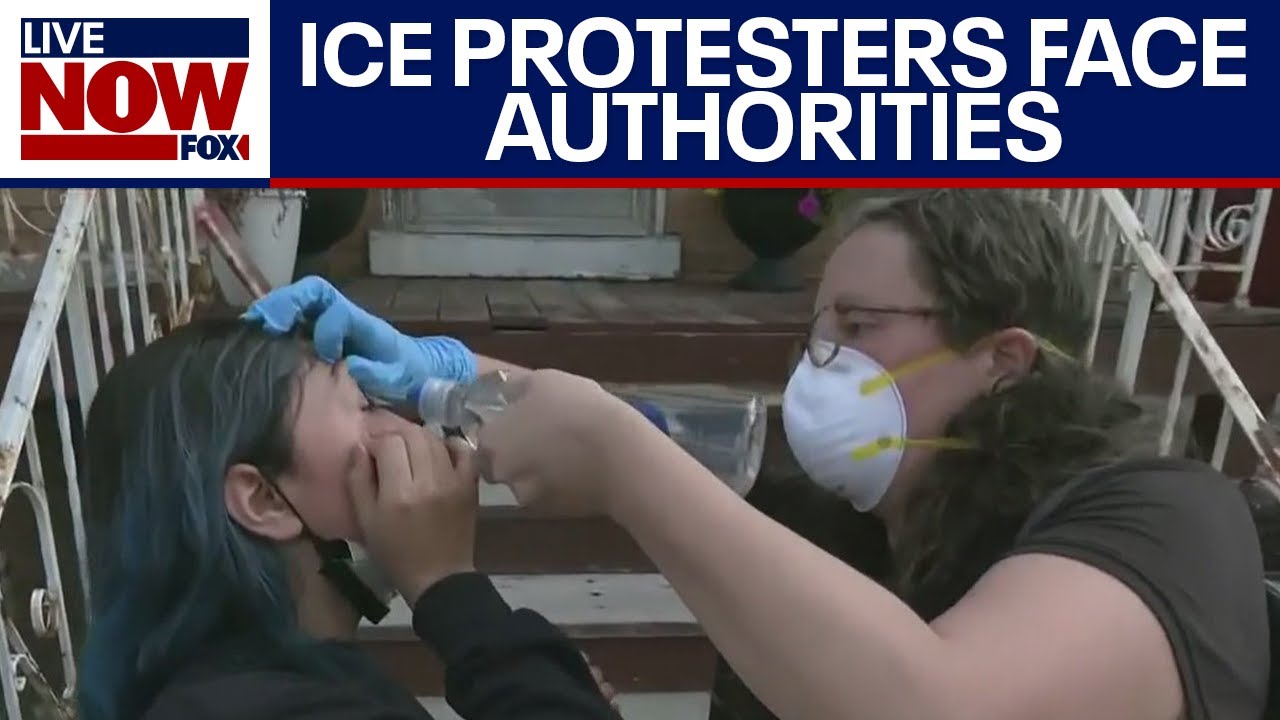 Anti-ICE protesters in Chicago and Portland