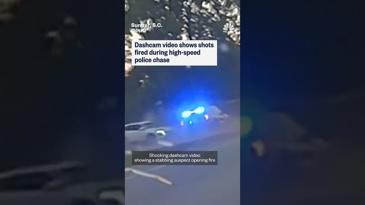 Dashcam video shows shots fired during high-speed police chase