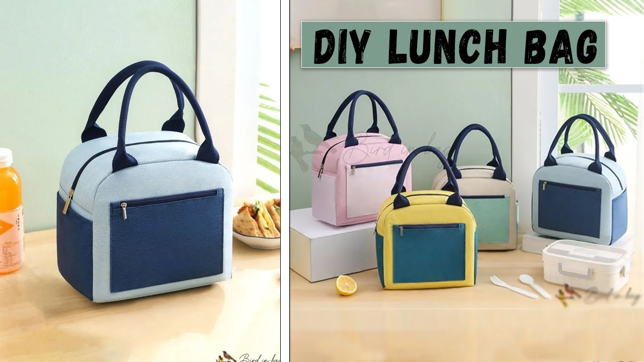 DIY Boxy Bag sewing from cloth at home easy Zipper Lunch bag