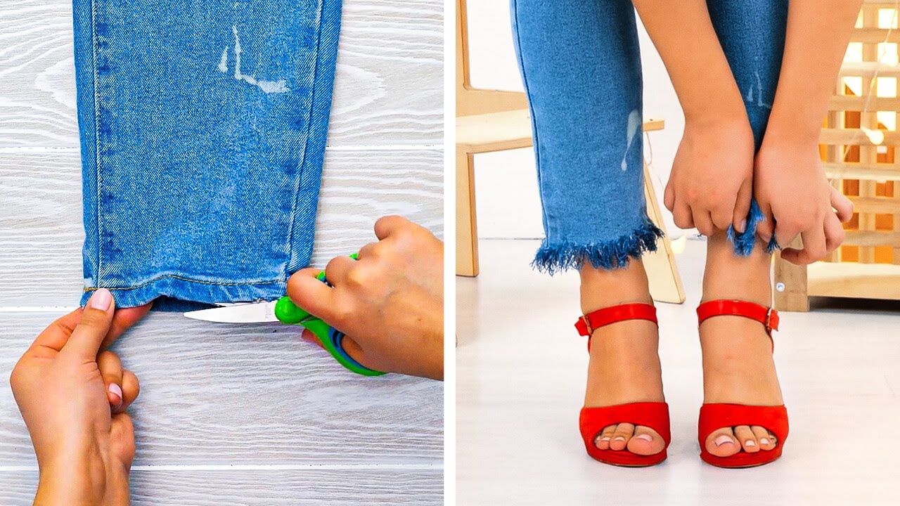 Easy Cutting & Sewing Hacks 👖✂️ Upgrade Your Jeans in Minutes!