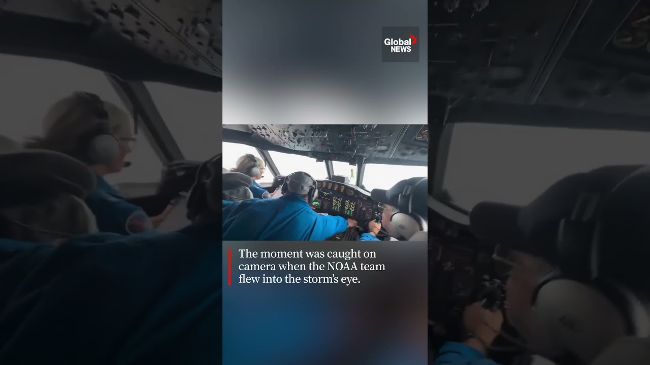 Fearless storm-chasers tossed violently by turbulence in the eye of Hurricane Melissa