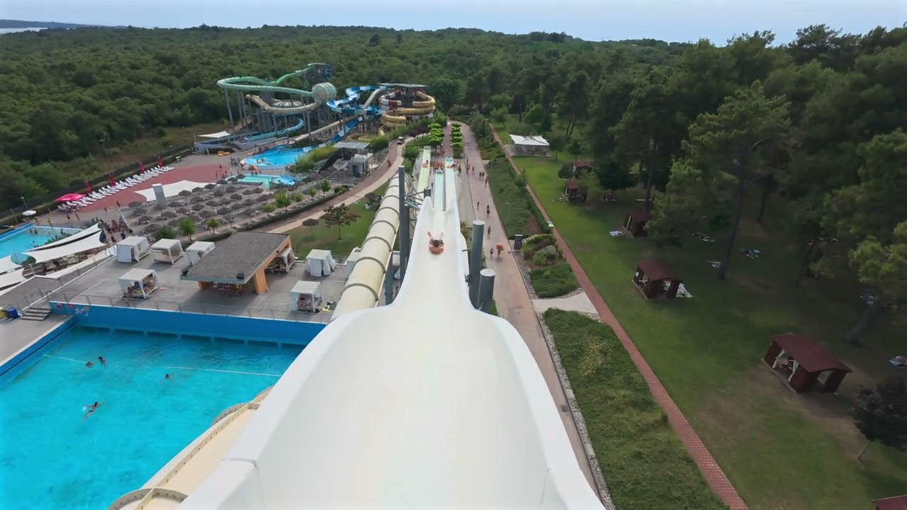 Free Fall Water Slide at Aquapark Istralandia 🇭🇷