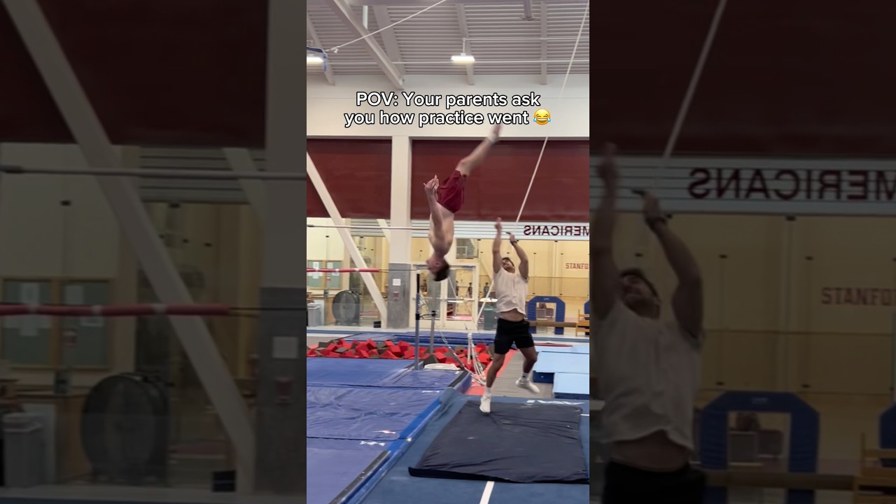 Gymnastics is really like this 😂 #gymnast #gymnastics #sports #sport #olympics #olympic #fails #d1
