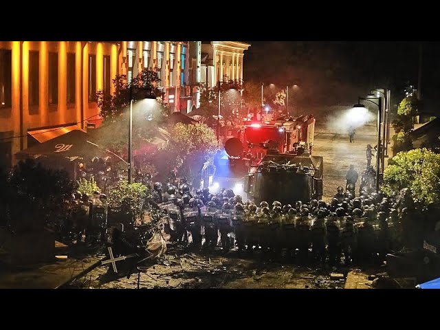 Heavy police presence in Georgia after protesters attempt to storm presidential palace