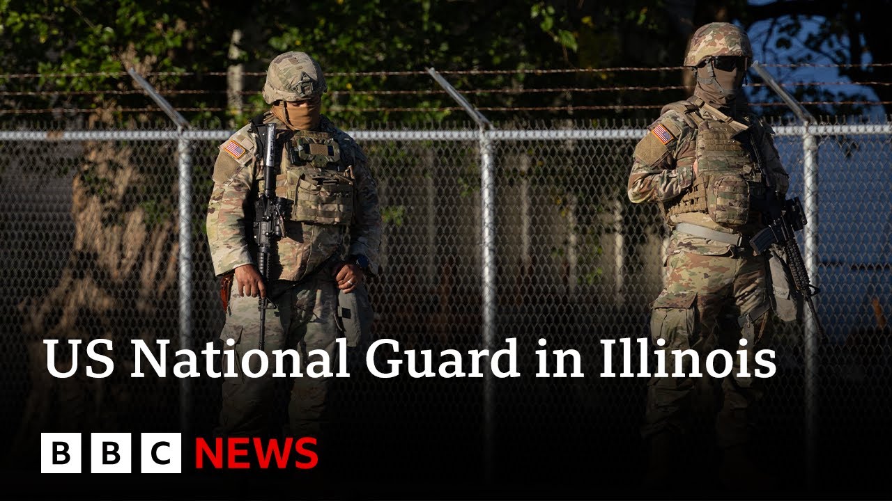 Hundreds of National Guard troops arrive in Illinois, US | BBC News