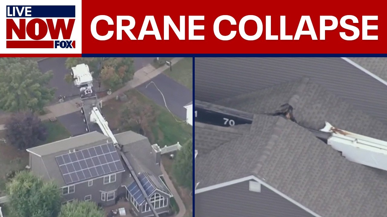 Large crane collapses onto home in New Jersey