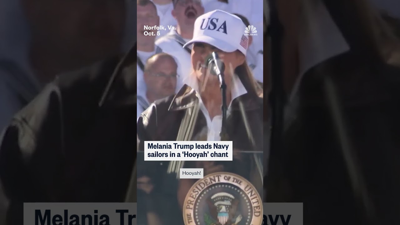 Melania Trump gives Navy sailors a ‘Hooyah!’