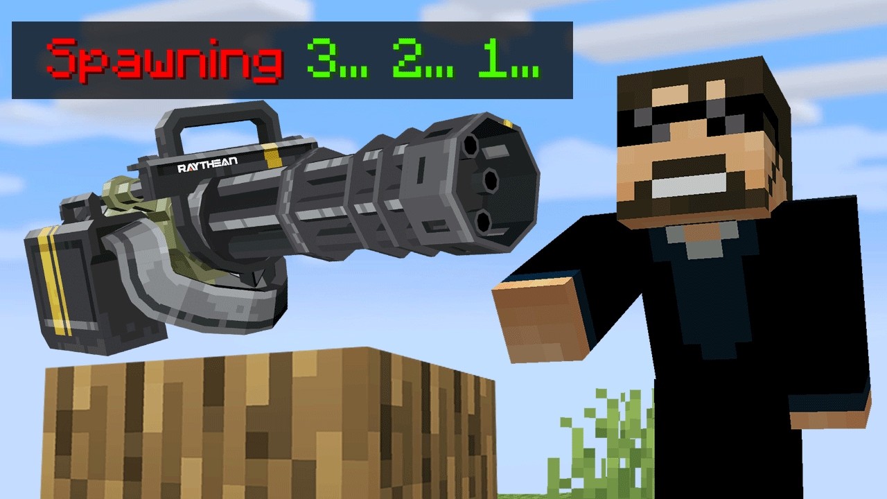 Minecraft But My Guns Get Crazier EVERY MINUTE