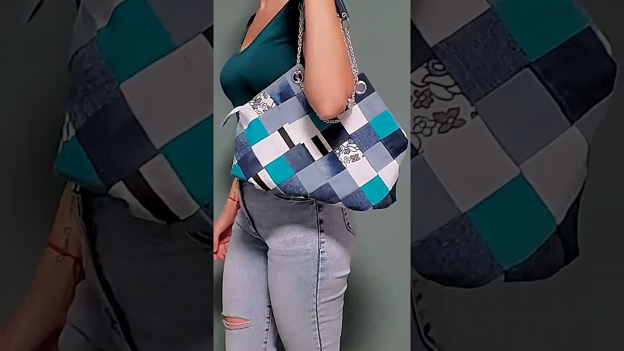 mondo bag sewing patchwork idea #bag #sewing #jeansreuse