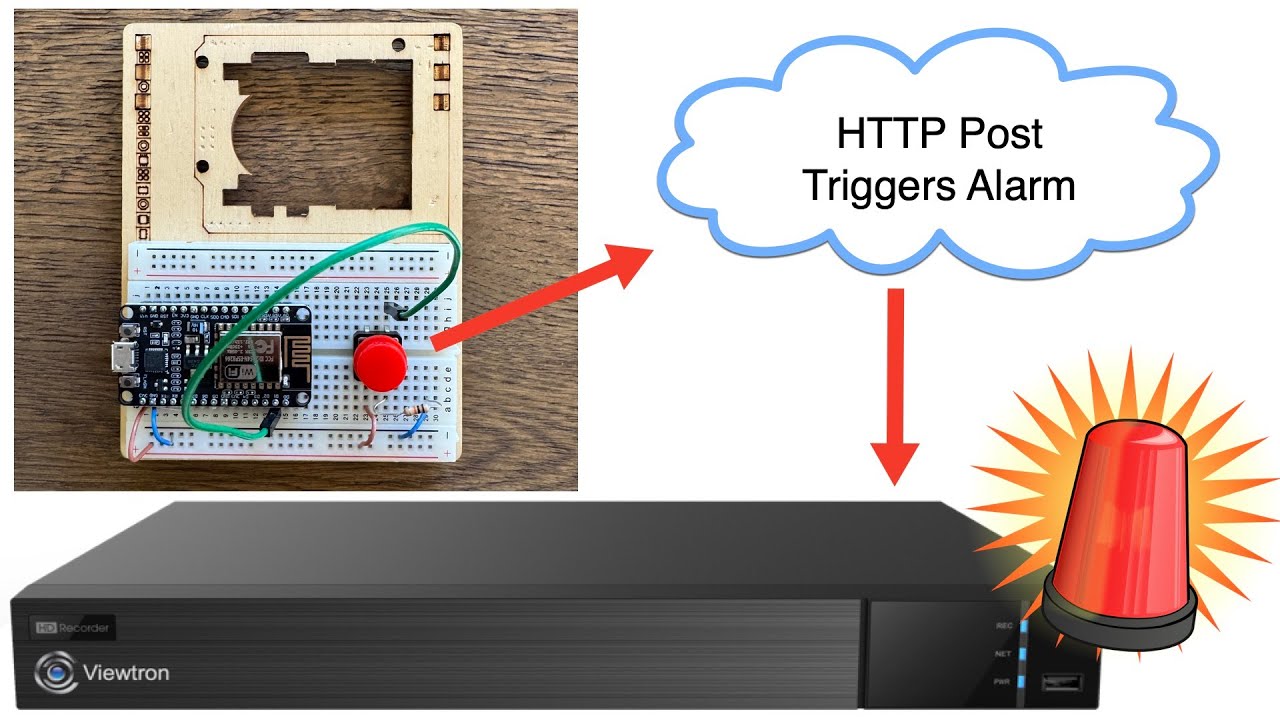 Security Camera Alarm API Integration with Arduino Smart Button
