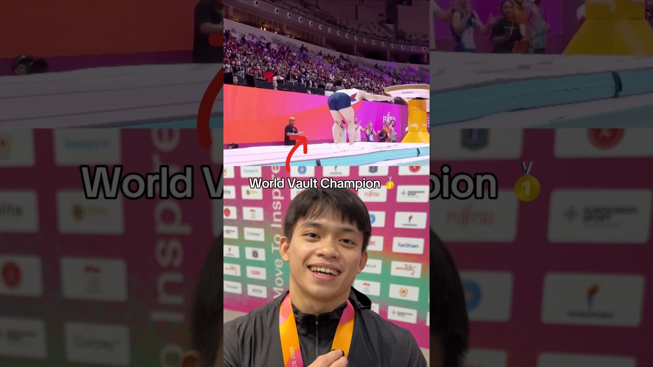 The best vault EVER?? 🤯🐐 (Carlos Yulo) #gymnastics #gymnast #olympics #olympic #sports #sport #d1