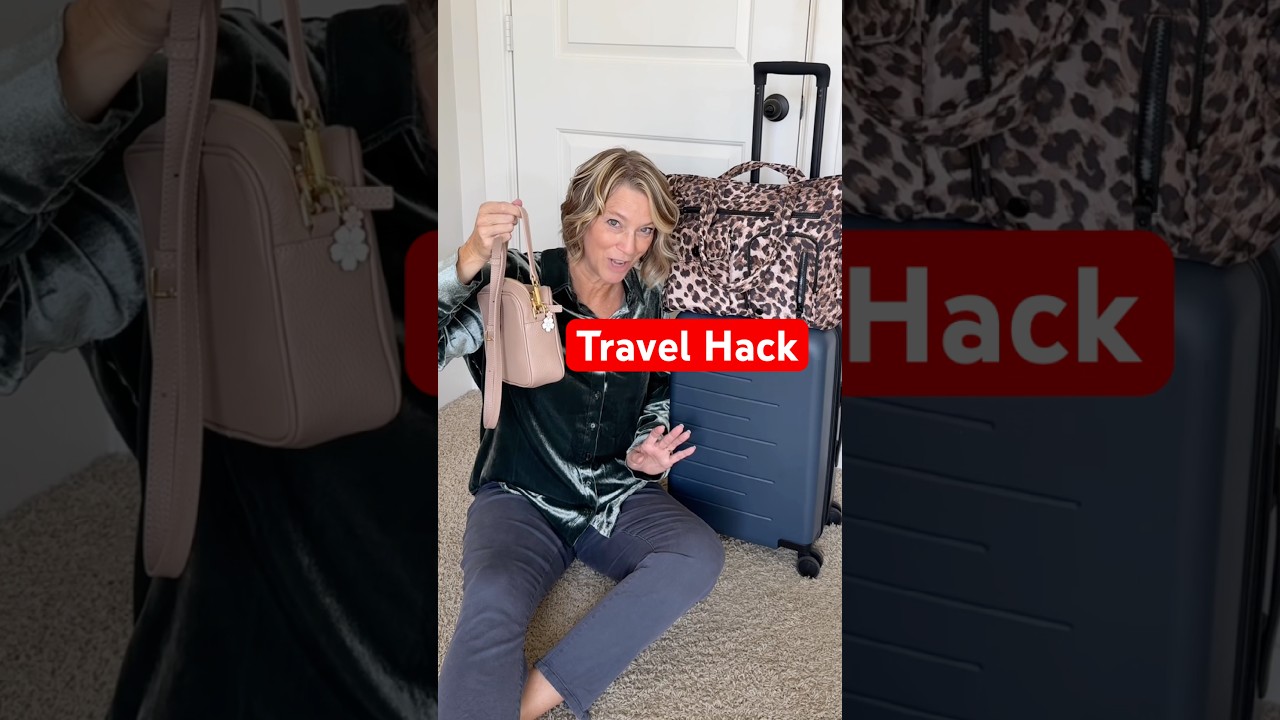 Travel Hack for Crossbody Bag During a Flight #shorts #travelhack