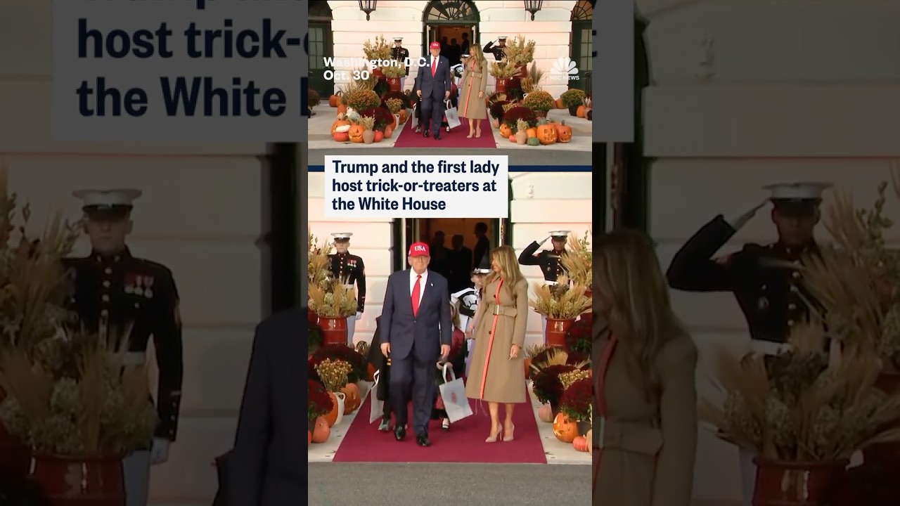 Trump and the first lady host trick-or-treaters at the White House