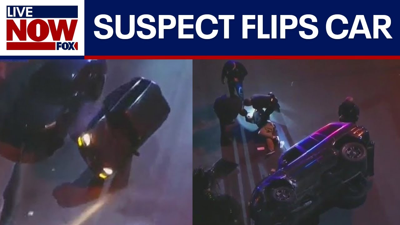 WATCH: Assault suspect flips car after police chase in L.A.