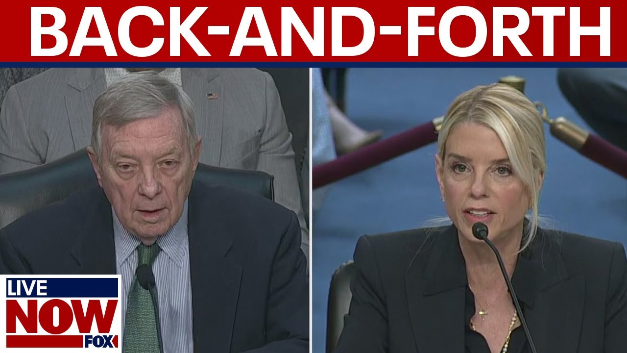 WATCH: Bondi and Durbin back-and-forth over alleged Epstein client list | LiveNOW from FOX