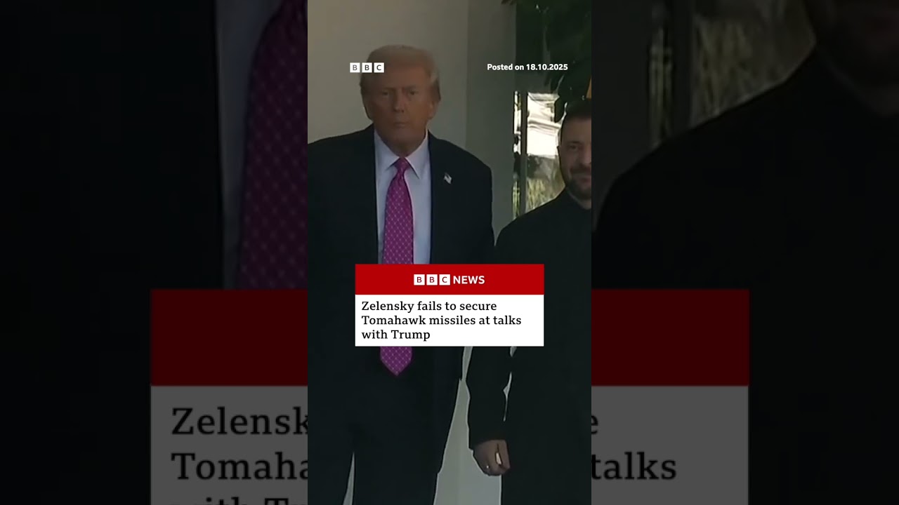 Zelensky fails to secure Tomahawk missiles at talks with Trump. #Tomahawk #BBCNews