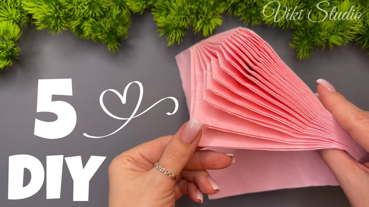 🌸 5 Easy DIY Napkin Flower Ideas | Tissue Paper Craft for Beginners 🌸