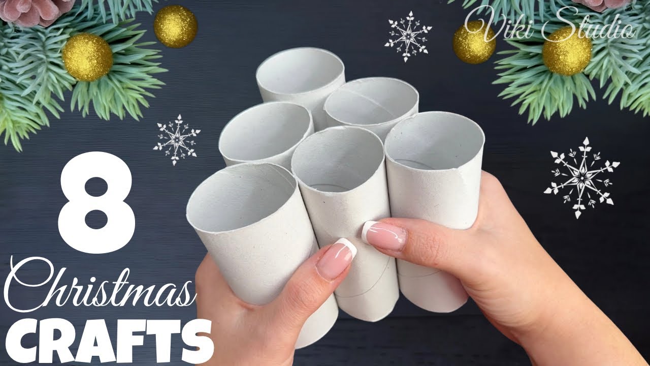 8 Christmas Crafts Ideas! Toilet Paper Roll Winter Ornaments