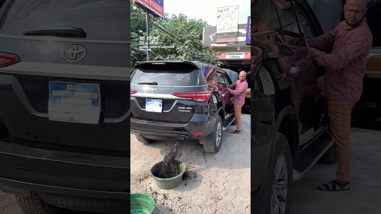 Cleaning A Blocked Exhaust! 😱 #cars #exhaust #cleaning