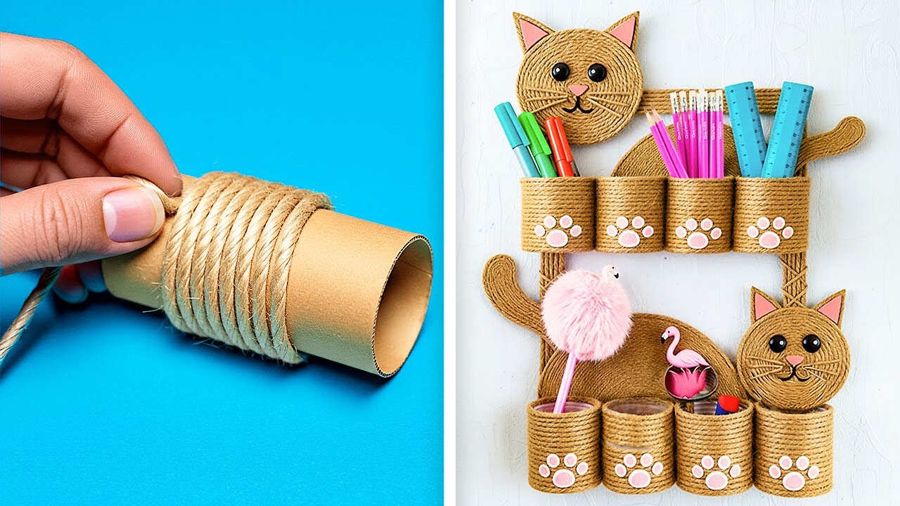 ♻️ DIY CARDBOARD TUBE CRAFTS 🎨 Easy Crafts for Your Home 🏡💖