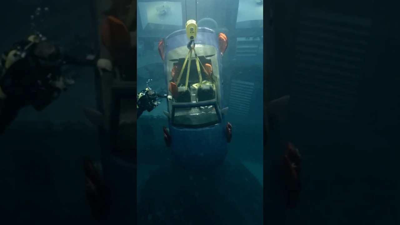 Dropping A Mustang In The World’s Deepest Pool 😱 @sbxcars  #mustang #cars #water