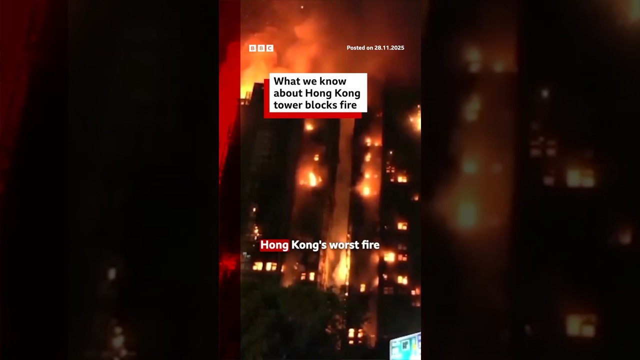 Eight more arrested over Hong Kong fire that killed at least 128 people. #BBCNews