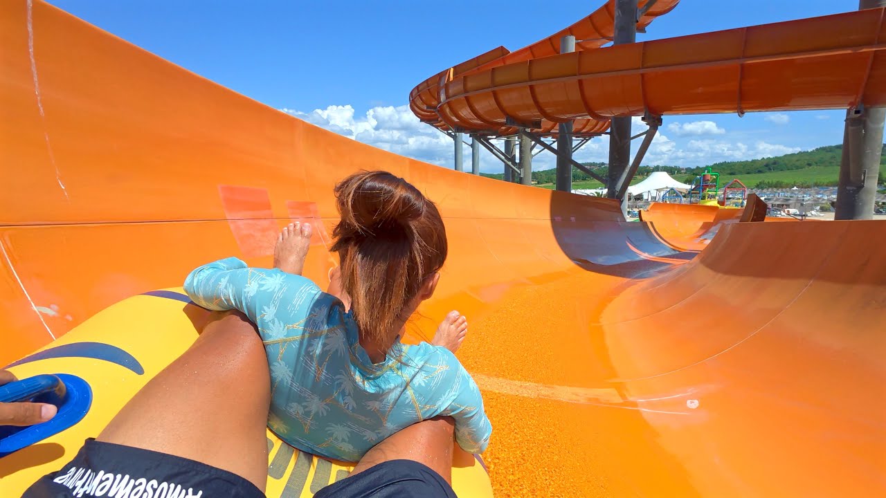 Family Rafting Water Slide at Aquapark Aquacolors 🇭🇷