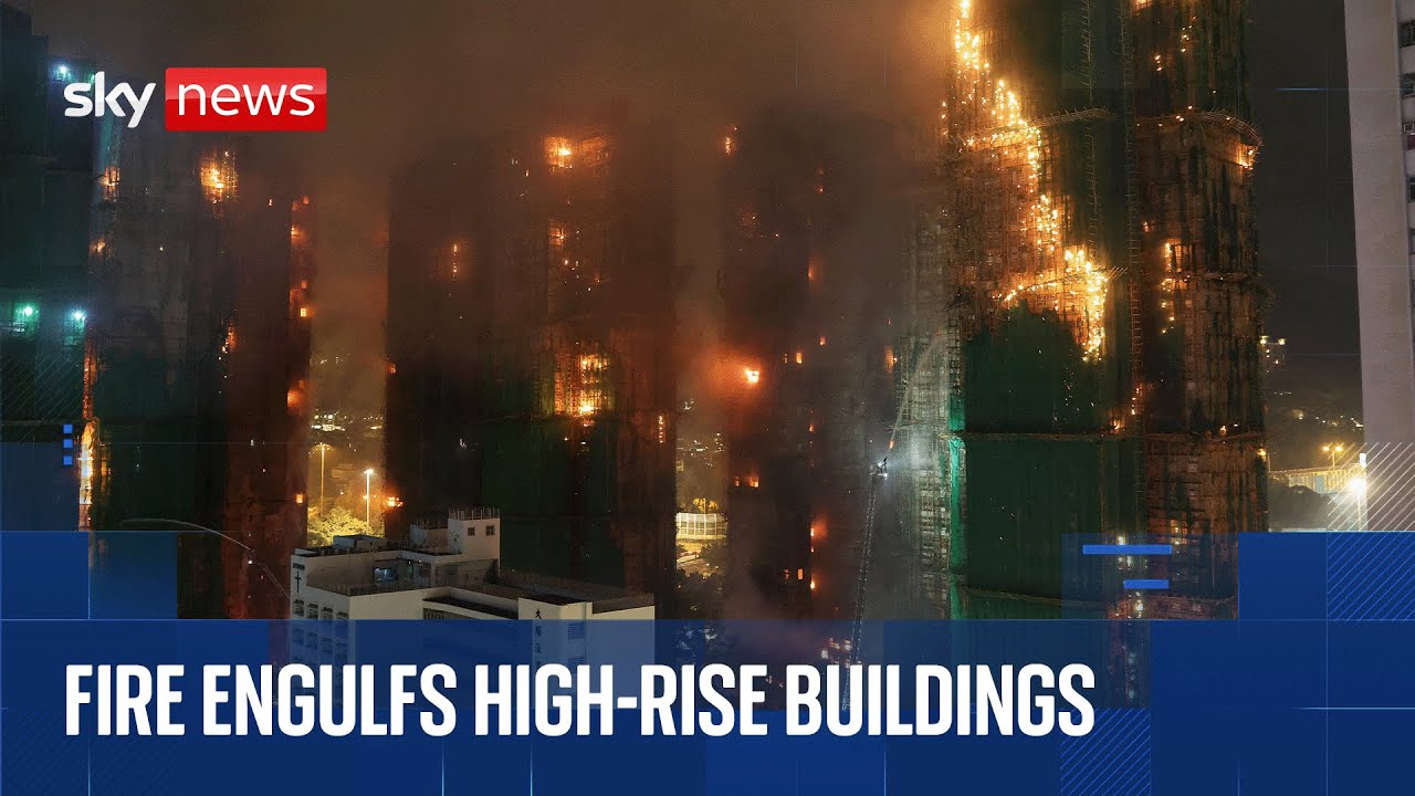 Fire engulfs high-rise building in Hong Kong