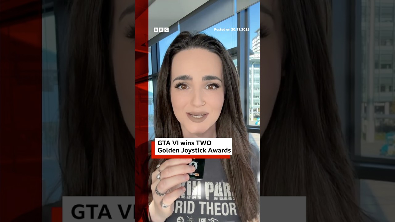 GTA VI wins two awards at Golden Joystick Awards. #GTAVI #GrandTheftAuto #BBCNews