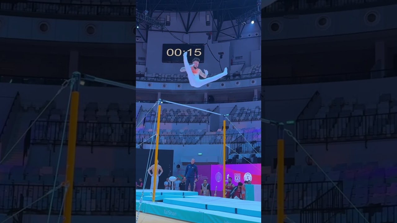 He was cutting it close 😅 #gymnastics #gymnast #sports #olympics #olympic #sport #judge #athlete