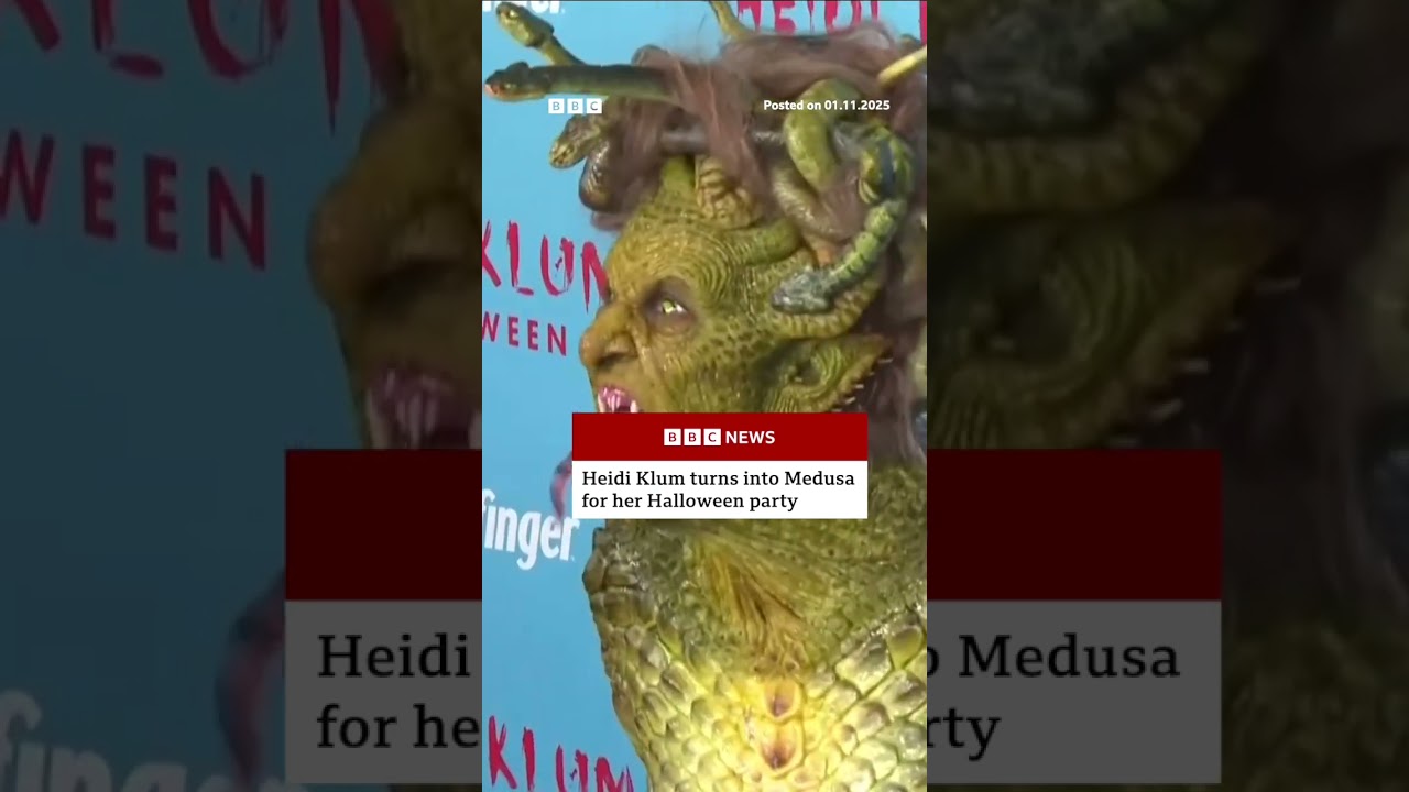 Heidi Klum turns into Medusa for Halloween. #HeidiKlum #Medusa #BBCNews