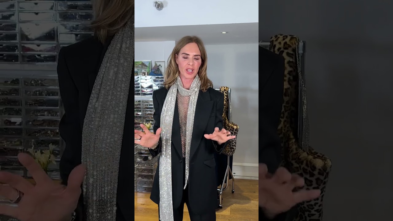How To Wear A Sequin Scarf | OOTD | Trinny