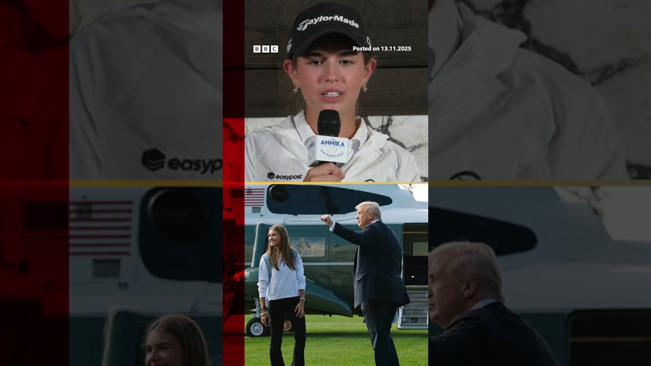 Kai Trump on playing golf with her US president grandpa. #Golf #KaiTrump #DonaldTrump #BBCNews