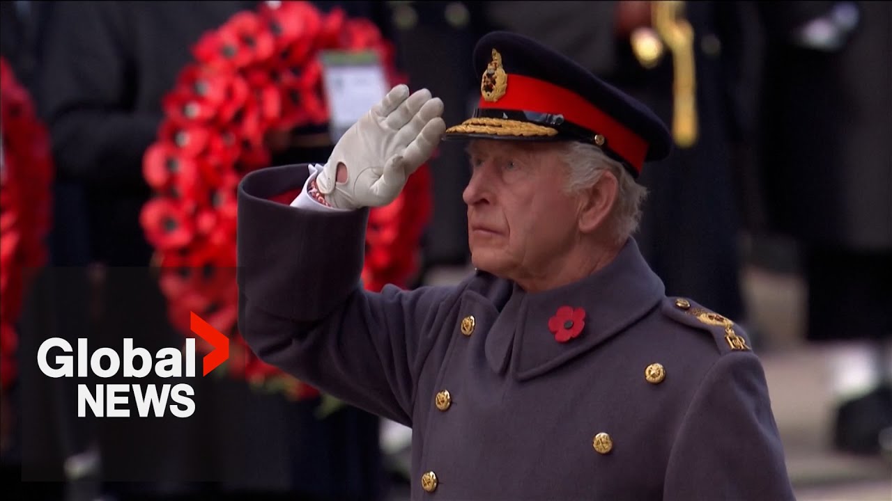 King Charles leads Remembrance Sunday ceremony at London’s Cenotaph