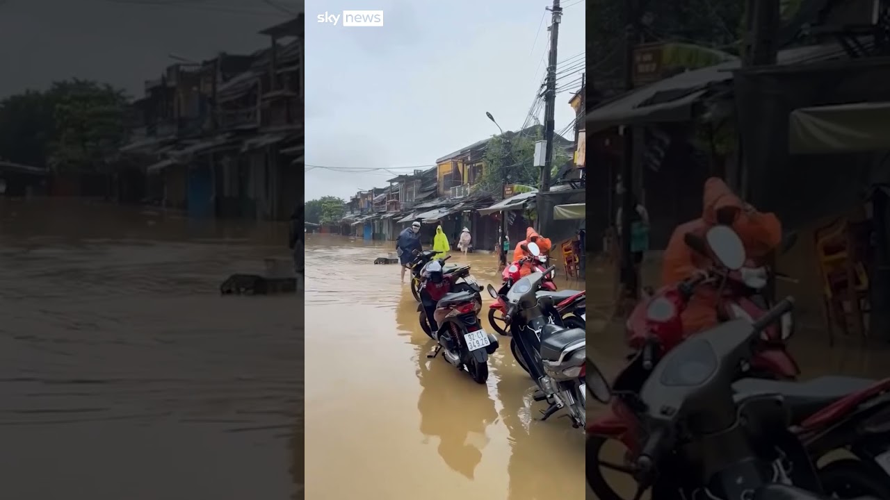 Man airlifted by drone as floods hit Vietnam