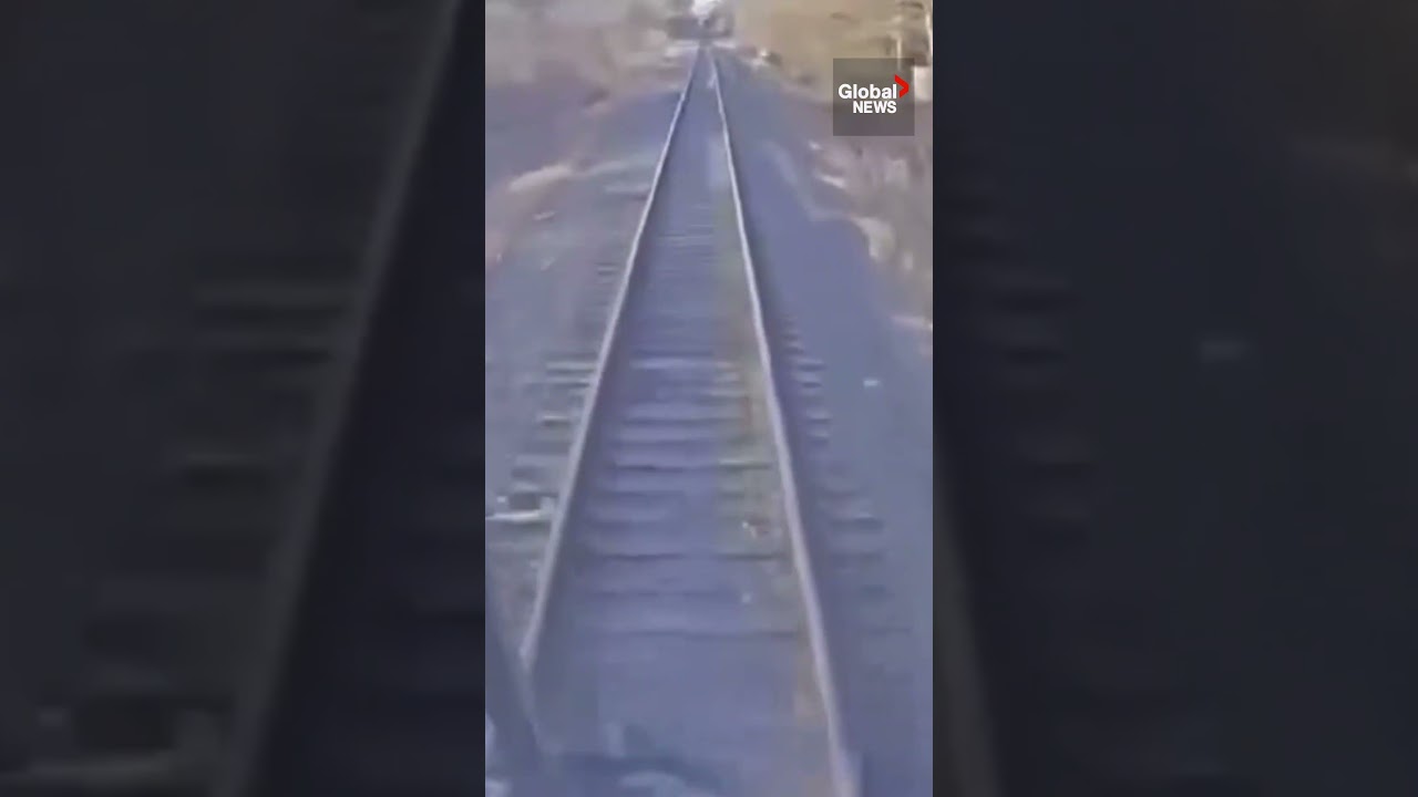 MOMENT: GO Train crashes into dump truck on railway tracks