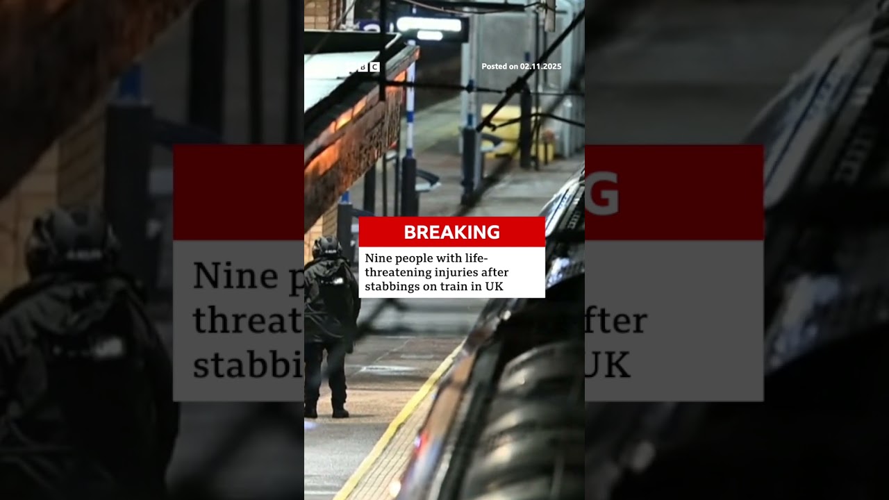 Nine people seriously injured after stabbings on Doncaster-London train in UK. #BBCNews