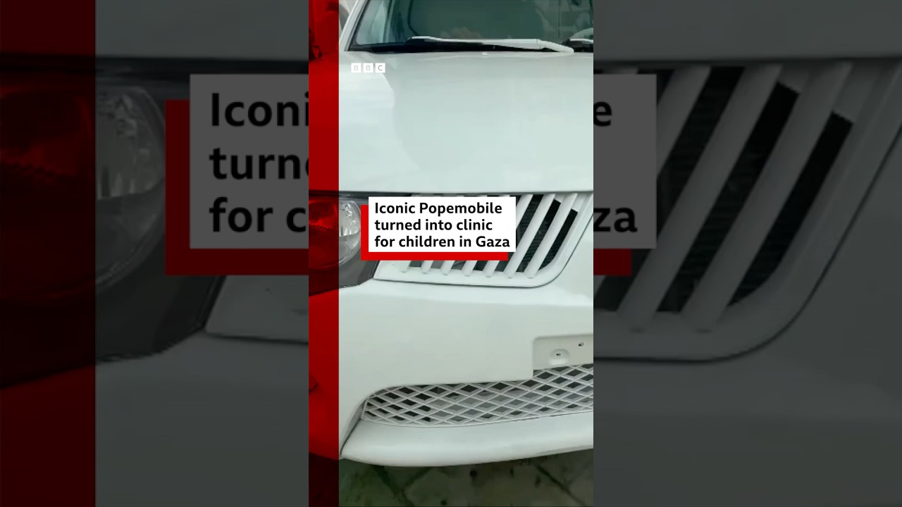 Pope Francis’ Popemobile has been transformed into a health clinic for children in Gaza. #BBCNews